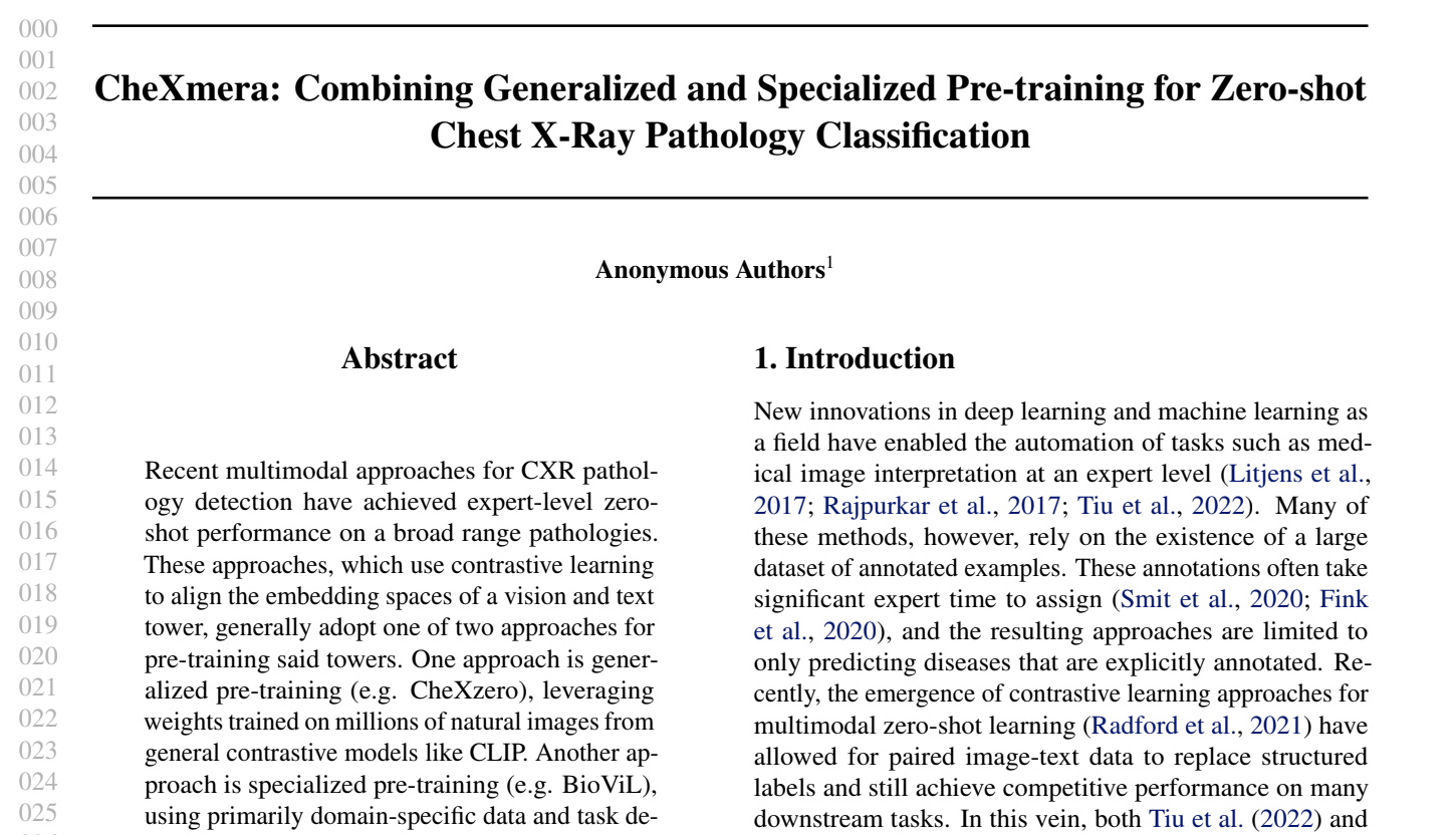 Zero-Shot Chest X-Ray Pathology Classification Paper